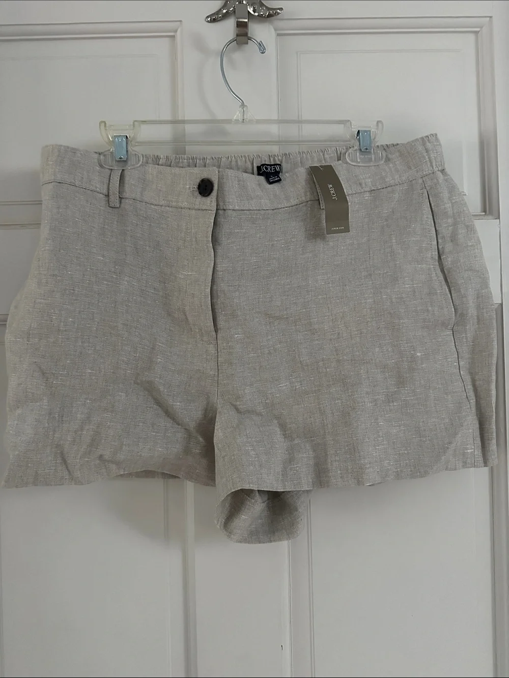 J. Crew Women’s Light Beige Linen-Blend Bermuda Shorts